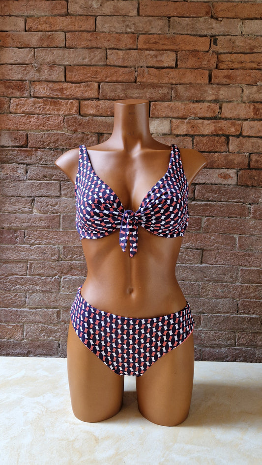 Bikini con ferretto senza imbottitura Made in Italy fantasia anni 70