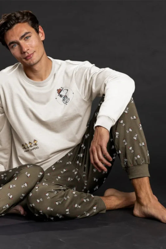 Pigiama uomo invernale caldo cotone Snoopy Admas
