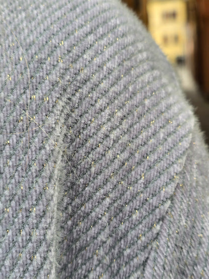 Cappotto grigio con filo in lurex all'interno Made in Italy