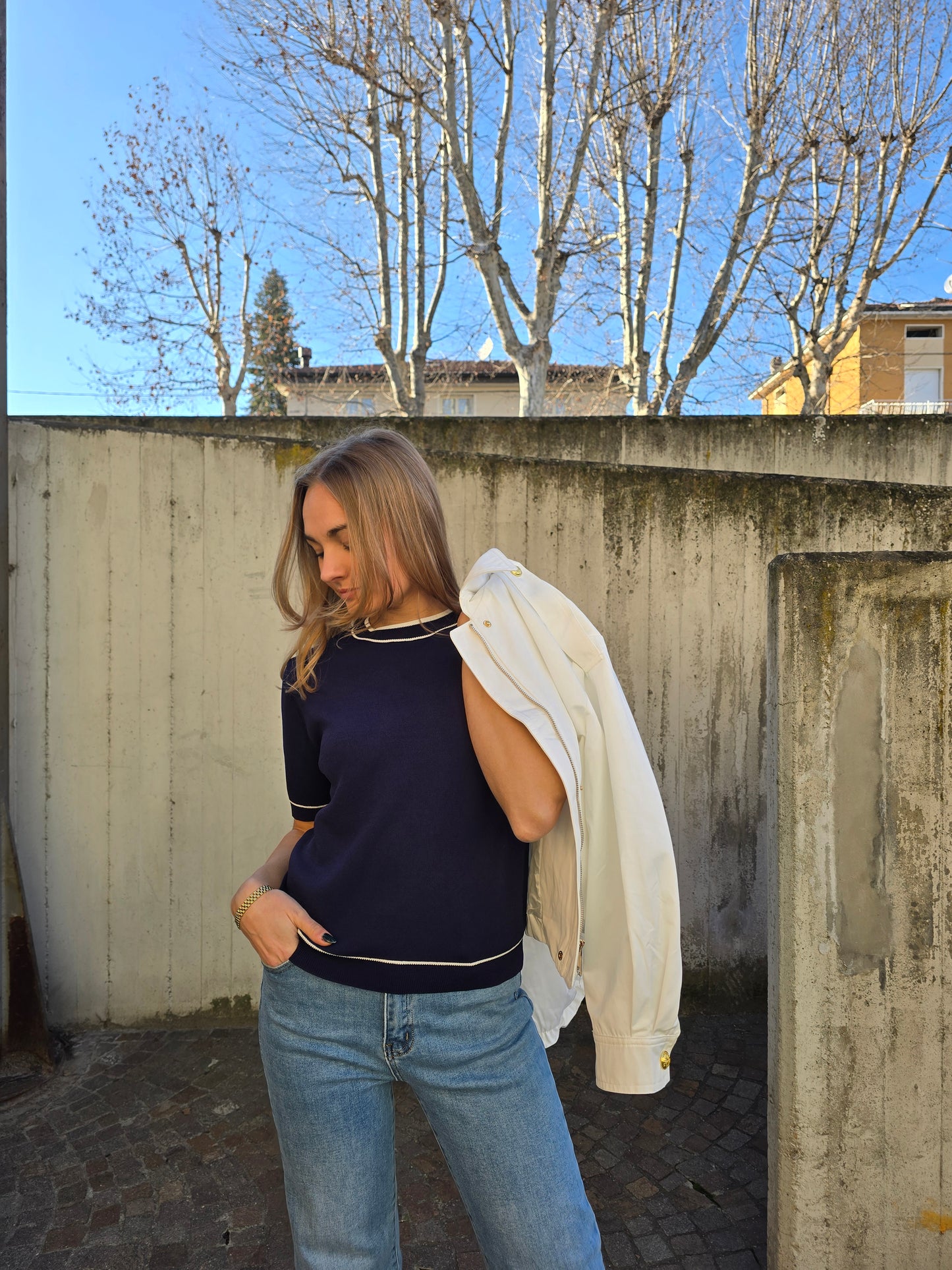 Maglia maniche corte in viscosa