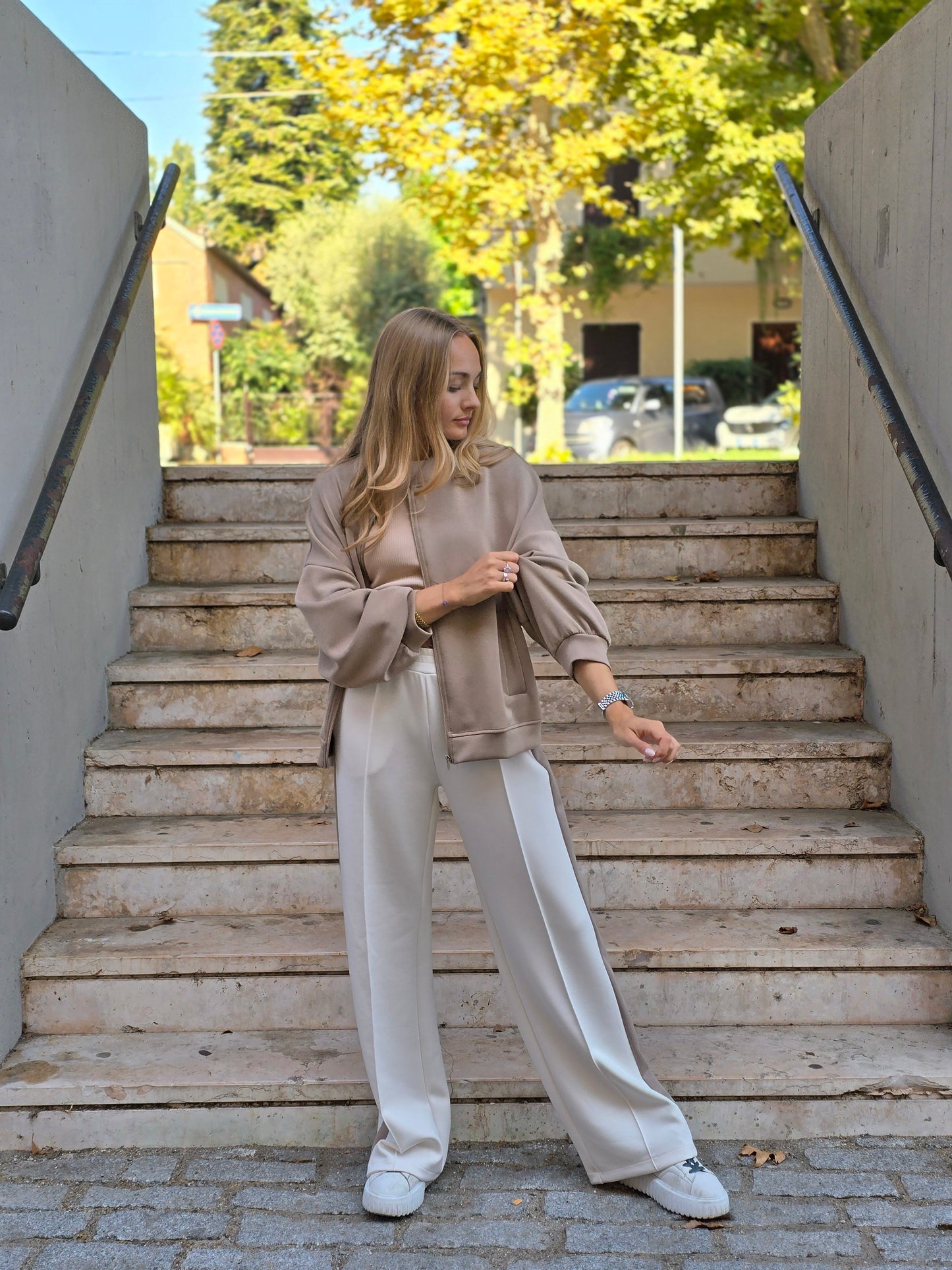 Felpa bomber in viscosa Oversize con cerniera