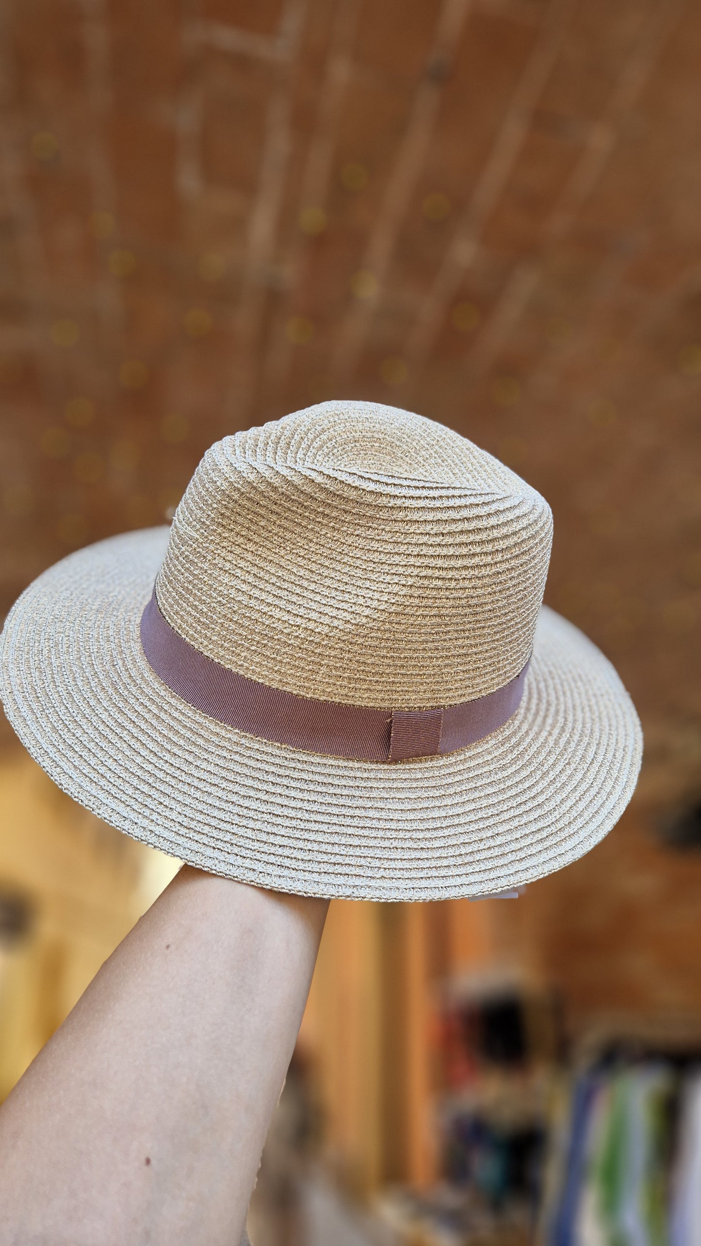 Cappello in paglia panama lurex