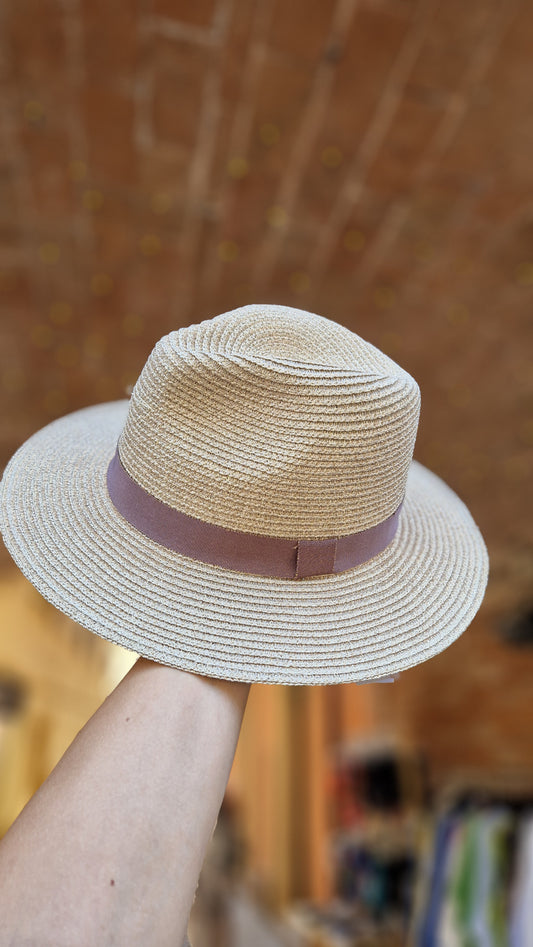 Cappello in paglia panama lurex