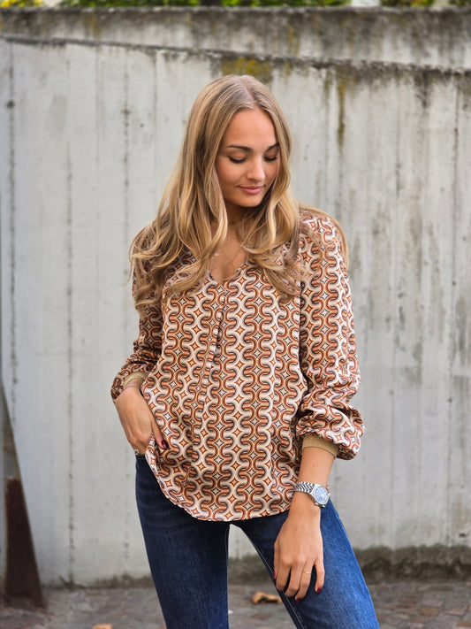 Camicia blusa scollata a V