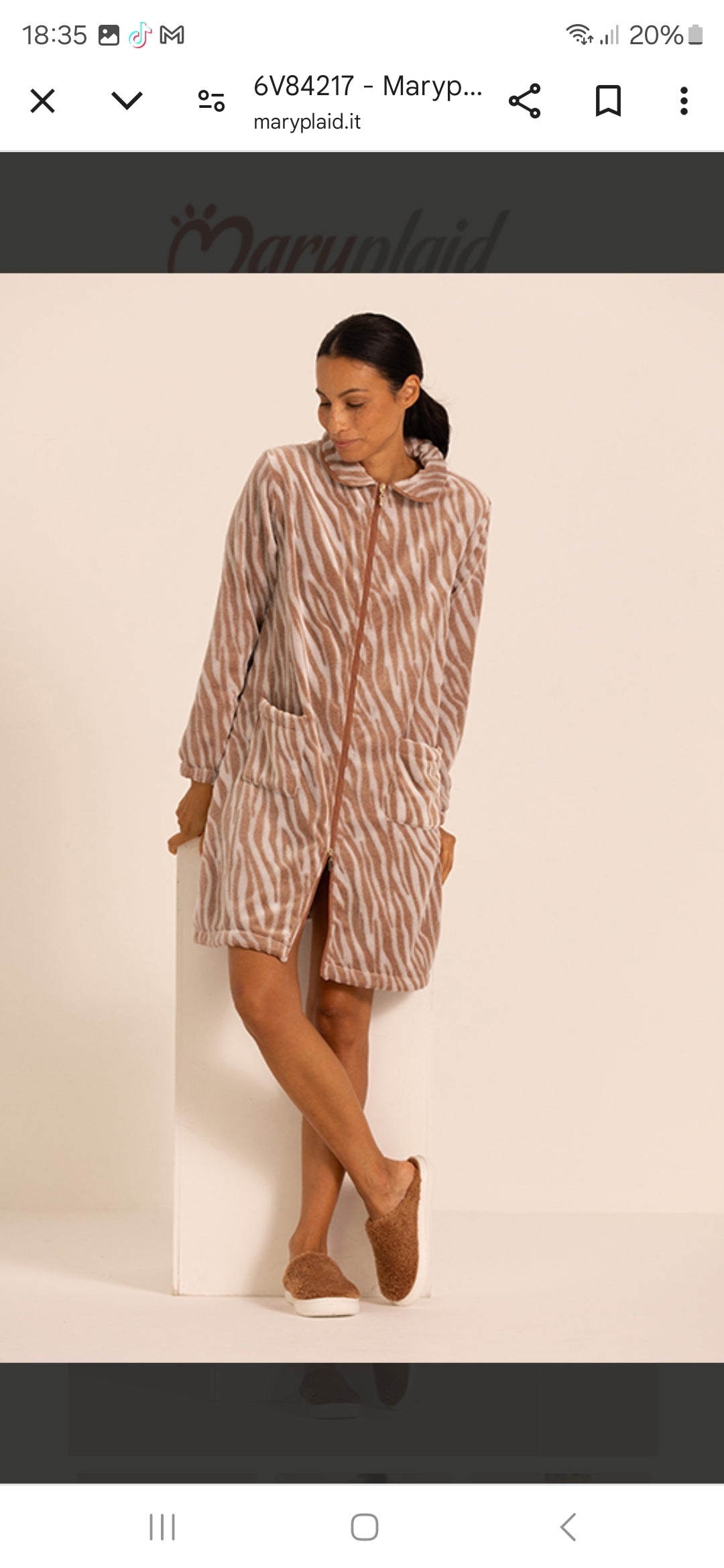 Vestaglia in pile con cerniera zebrata MaryPlaid