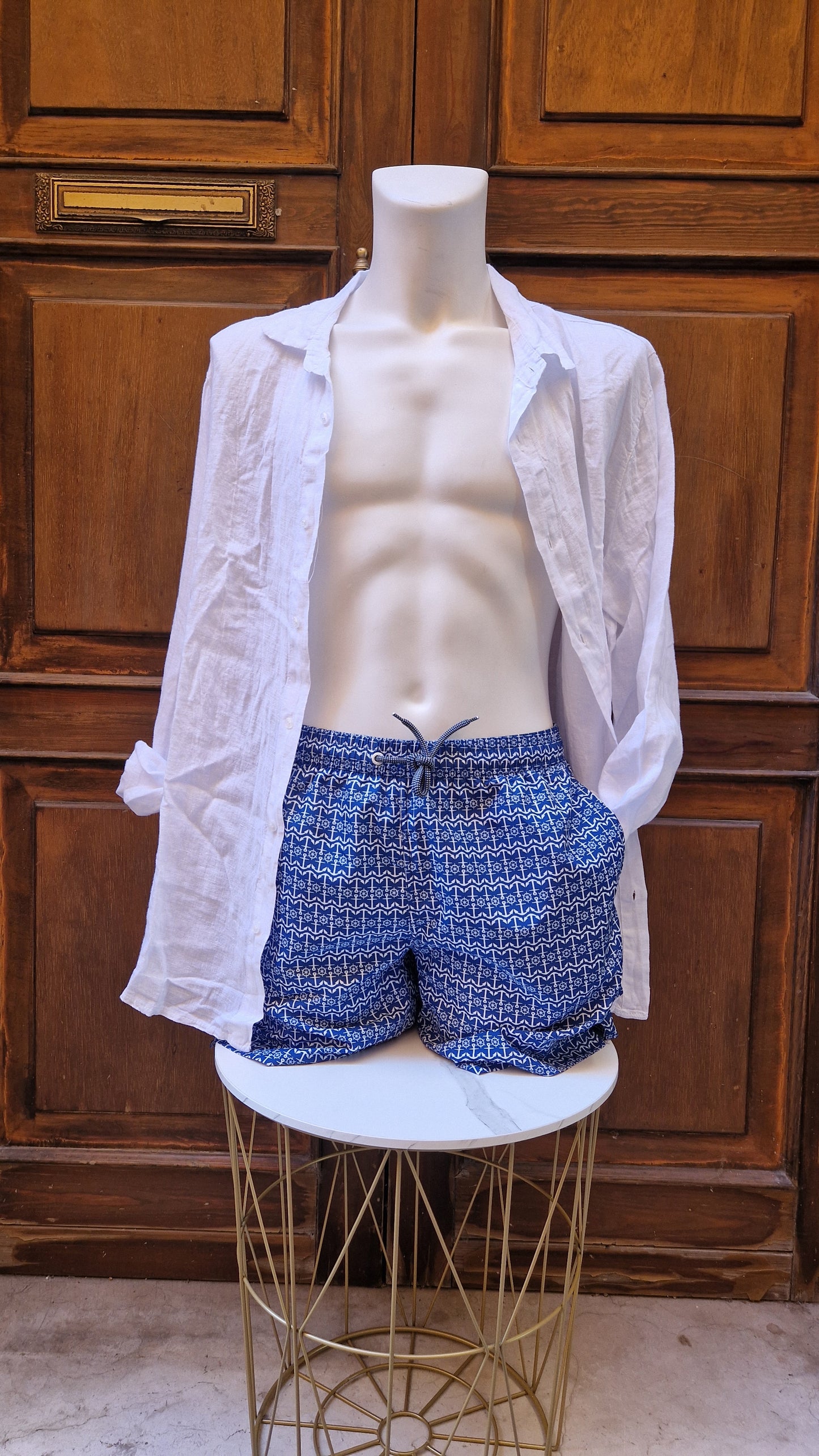 Boxer Mare Uomo N&S base bluette con ancore bianche