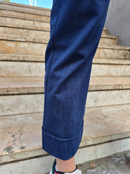 Pantalone con elastico in vita in jersey di viscosa