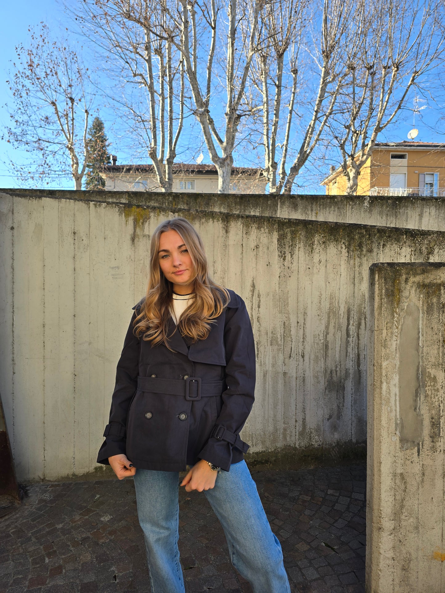 Trench corto Blu