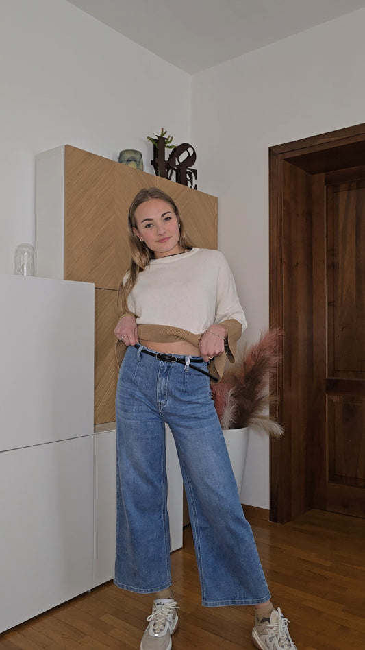 Jeans a vita alta cropped