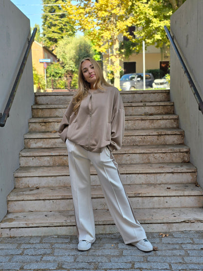 Felpa bomber in viscosa Oversize con cerniera