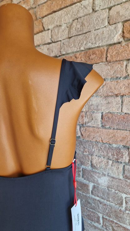 Costume intero nero con frappe Admas
