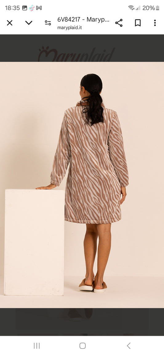 Vestaglia in pile con cerniera zebrata MaryPlaid