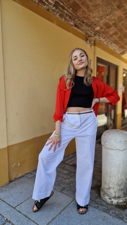 Pantalone a palazzo in cotone estivo